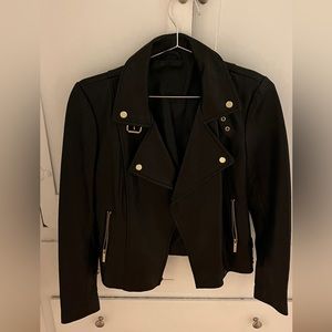 Moda International - Real Leather Jacket - Black, Medium, EUC